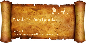 Mazák Adalberta névjegykártya